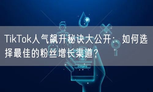 TikTok人气飙升秘诀大公开：如何选择最佳的粉丝增长渠道？