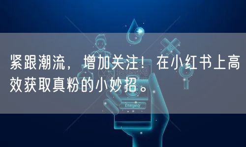 紧跟潮流，增加关注！在小红书上高效获取真粉的小妙招。