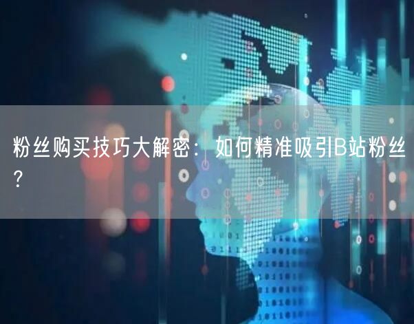 粉丝购买技巧大解密：如何精准吸引B站粉丝？