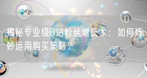 揭秘专业级B站粉丝增长术：如何巧妙运用购买策略？