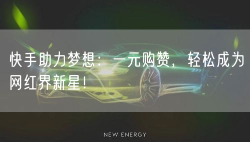 快手助力梦想：一元购赞，轻松成为网红界新星！