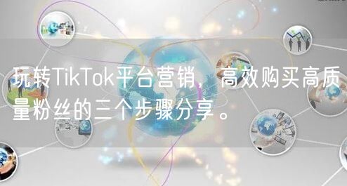 玩转TikTok平台营销，高效购买高质量粉丝的三个步骤分享。