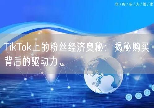 TikTok上的粉丝经济奥秘：揭秘购买背后的驱动力。