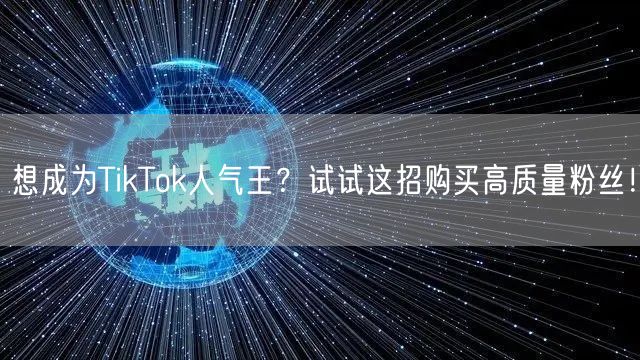 想成为TikTok人气王？试试这招购买高质量粉丝！