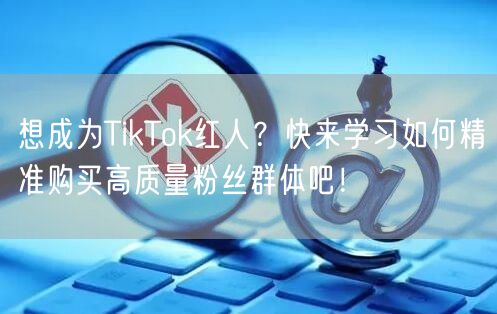 想成为TikTok红人？快来学习如何精准购买高质量粉丝群体吧！