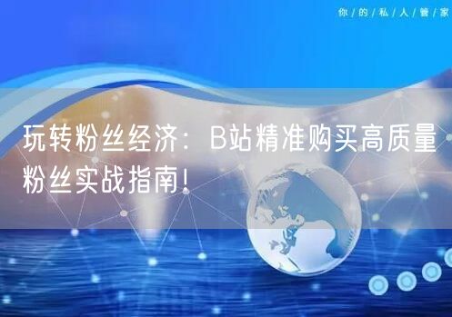 玩转粉丝经济：B站精准购买高质量粉丝实战指南！