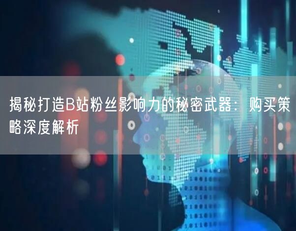 揭秘打造B站粉丝影响力的秘密武器：购买策略深度解析