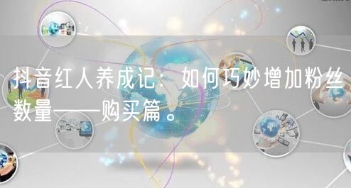 抖音红人养成记：如何巧妙增加粉丝数量——购买篇。