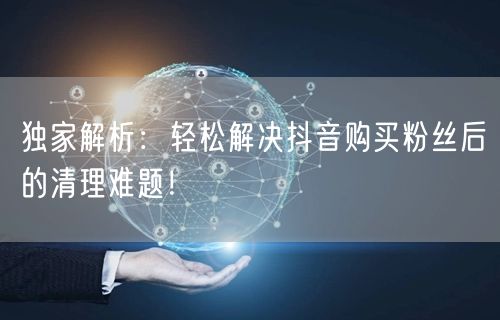 独家解析：轻松解决抖音购买粉丝后的清理难题！