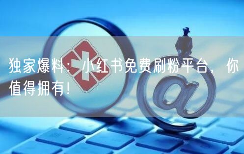 独家爆料：小红书免费刷粉平台，你值得拥有！