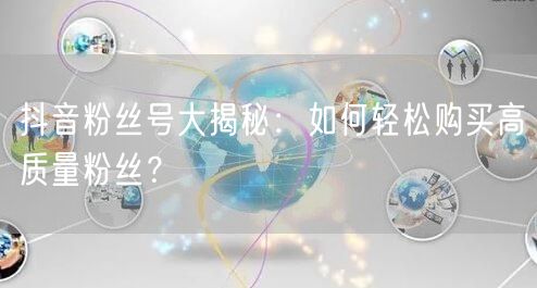 抖音粉丝号大揭秘：如何轻松购买高质量粉丝？