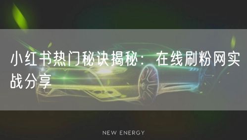 小红书热门秘诀揭秘：在线刷粉网实战分享