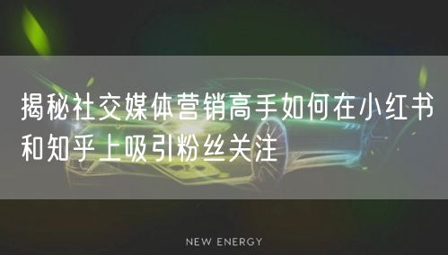 揭秘社交媒体营销高手如何在小红书和知乎上吸引粉丝关注
