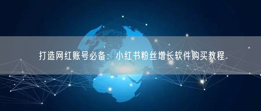 打造网红账号必备：小红书粉丝增长软件购买教程