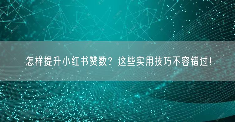 怎样提升小红书赞数？这些实用技巧不容错过！
