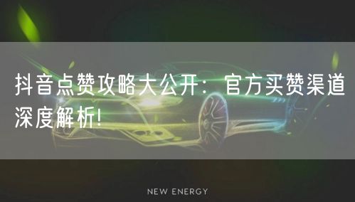 抖音点赞攻略大公开：官方买赞渠道深度解析!